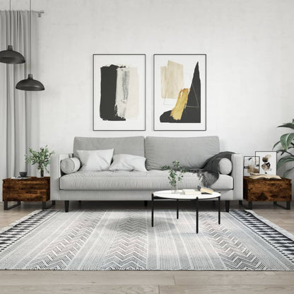 Sofaborde 2 stk Røget eg 50x46x35 cm træmateriale