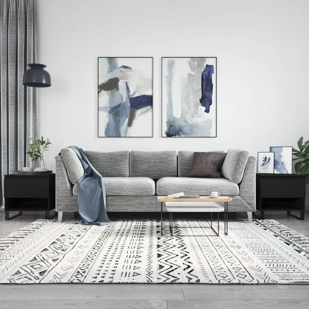 Sofaborde 2 stk Sort 50x46x50 cm Træmateriale