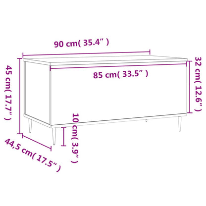 Sofabord Hvid 90x44,5x45 cm Træ Materiale