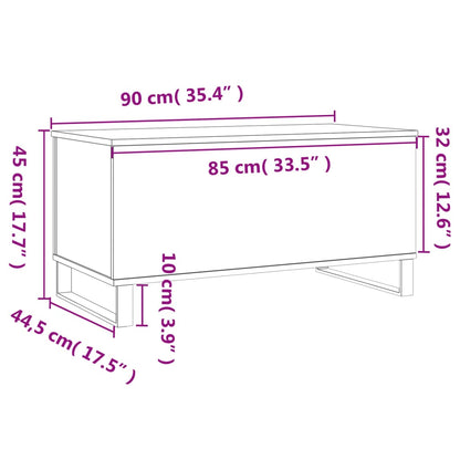 Sofabord Hvid 90x44,5x45 cm Træ Materiale