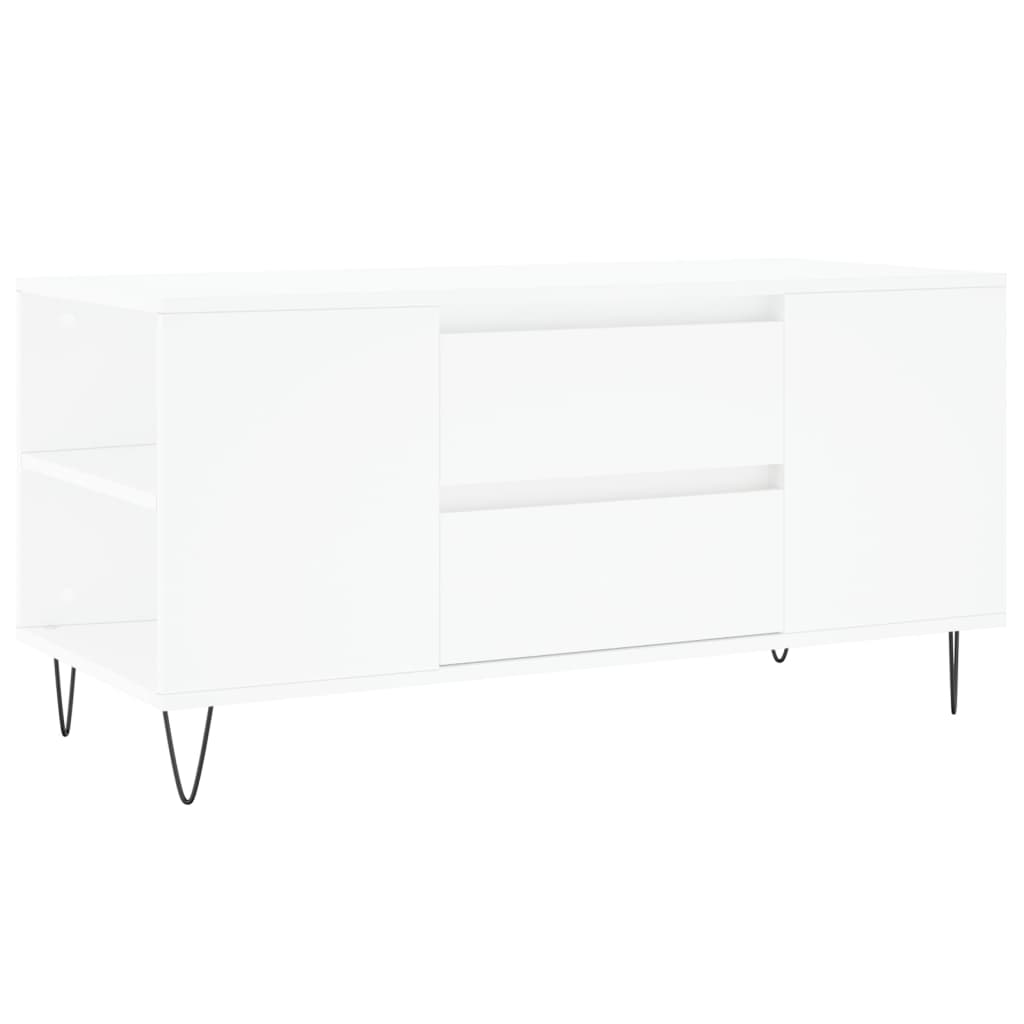Sofabord Hvid 102x44,5x50 cm Træ Materiale