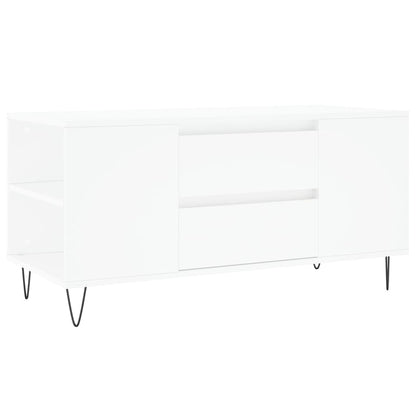 Sofabord Hvid 102x44,5x50 cm Træ Materiale