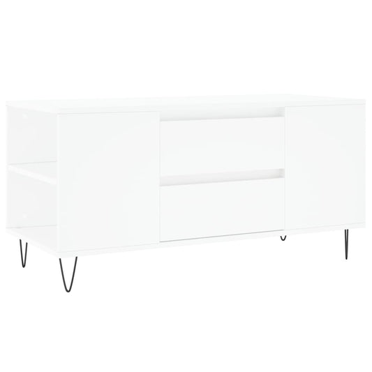 Sofabord Hvid 102x44,5x50 cm Træ Materiale