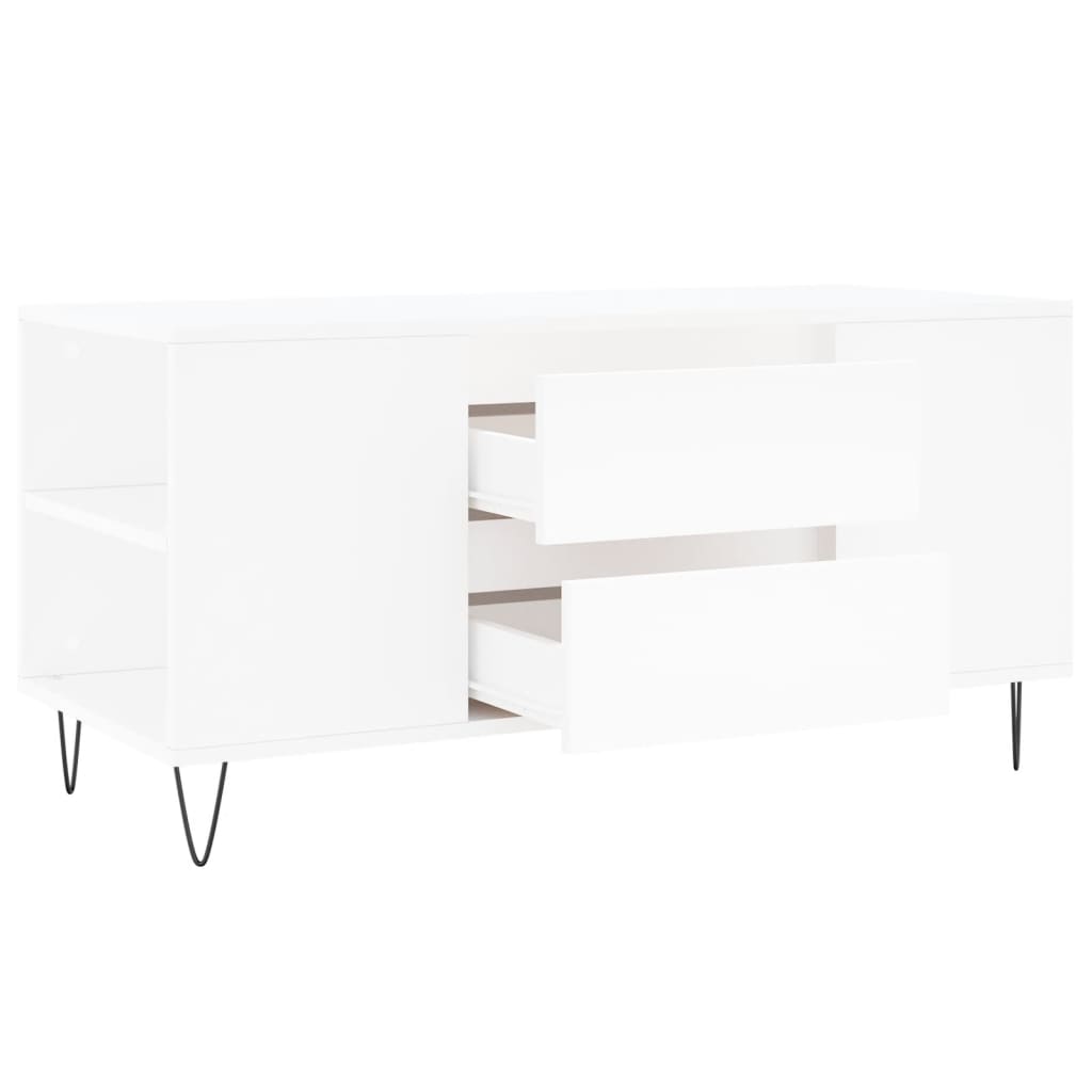 Sofabord Hvid 102x44,5x50 cm Træ Materiale