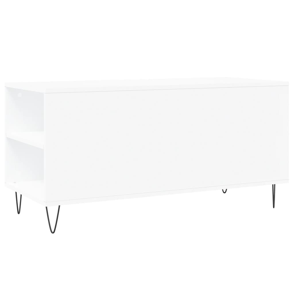 Sofabord Hvid 102x44,5x50 cm Træ Materiale