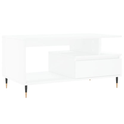Couchtisch Weiß 90x49x45 cm Holzwerkstoff