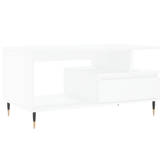 Couchtisch Weiß 90x49x45 cm Holzwerkstoff