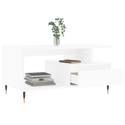 Couchtisch Weiß 90x49x45 cm Holzwerkstoff