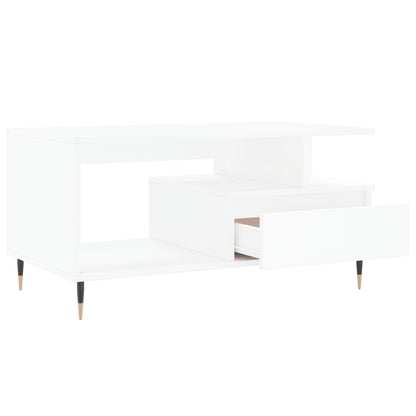 Couchtisch Weiß 90x49x45 cm Holzwerkstoff