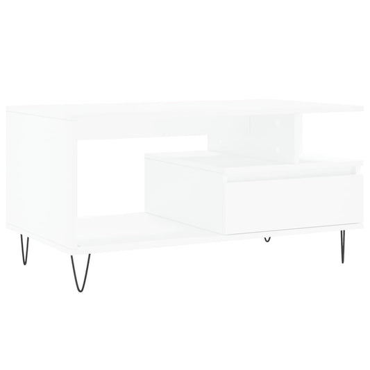 Sofabord Hvid 90x49x45 cm Træ Materiale