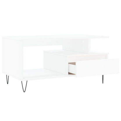 Sofabord Hvid 90x49x45 cm Træ Materiale
