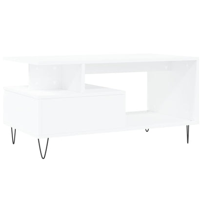 Sofabord Hvid 90x49x45 cm Træ Materiale