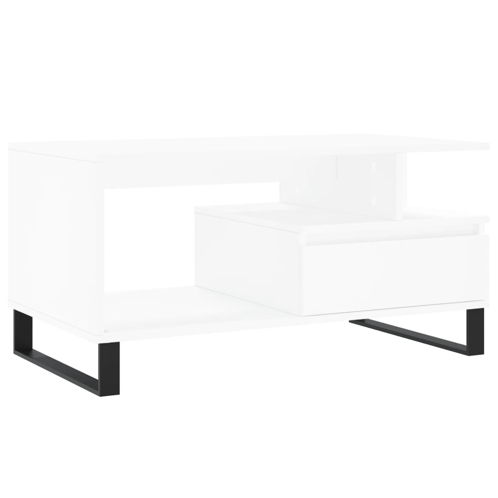 Sofabord Hvid 90x49x45 cm Træ Materiale