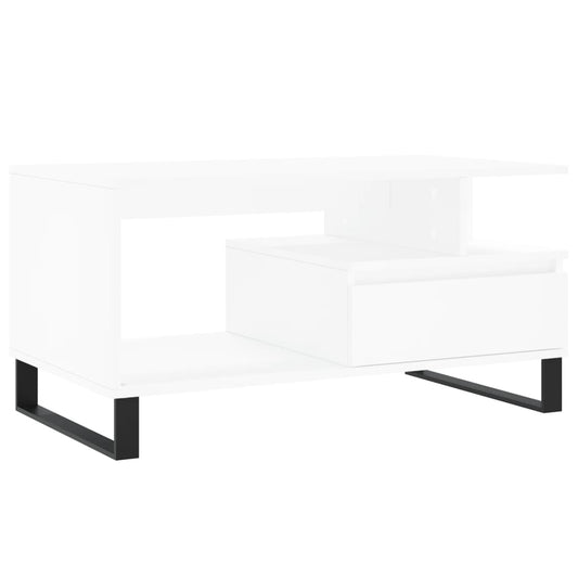 Sofabord Hvid 90x49x45 cm Træ Materiale