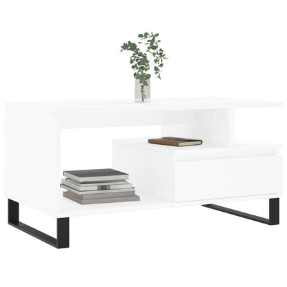 Sofabord Hvid 90x49x45 cm Træ Materiale