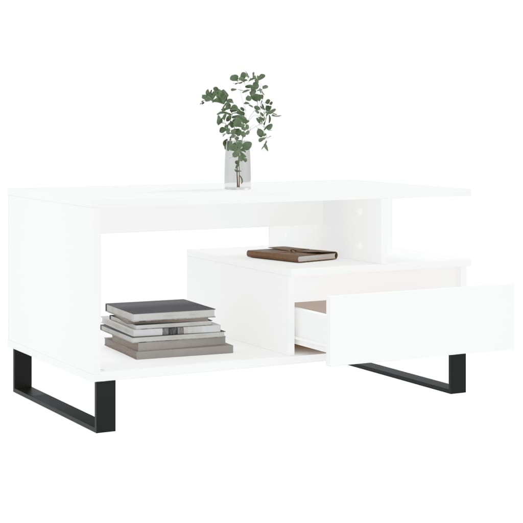 Sofabord Hvid 90x49x45 cm Træ Materiale