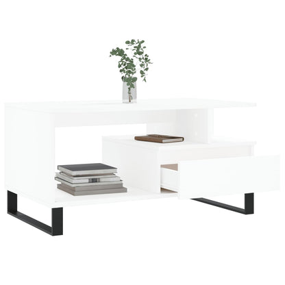 Sofabord Hvid 90x49x45 cm Træ Materiale