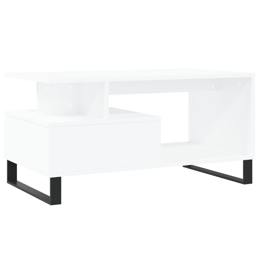 Sofabord Hvid 90x49x45 cm Træ Materiale