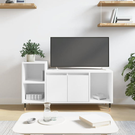 TV-skab Hvid 100x35x55 cm Træ Materiale