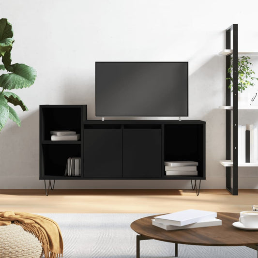TV-skab Sort 100x35x55 cm Træ Materiale