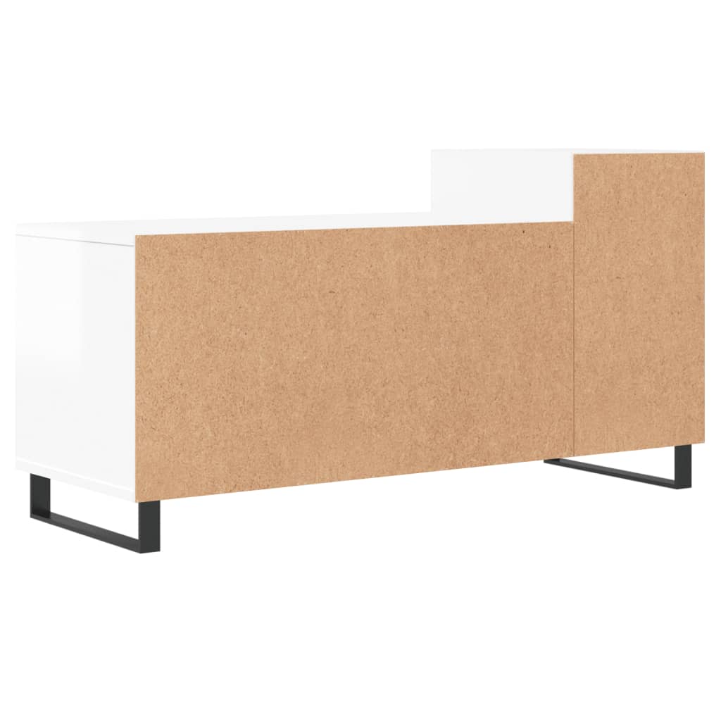 TV-Schrank Hochglanz-Weiß 100x35x55 cm Holzwerkstoff