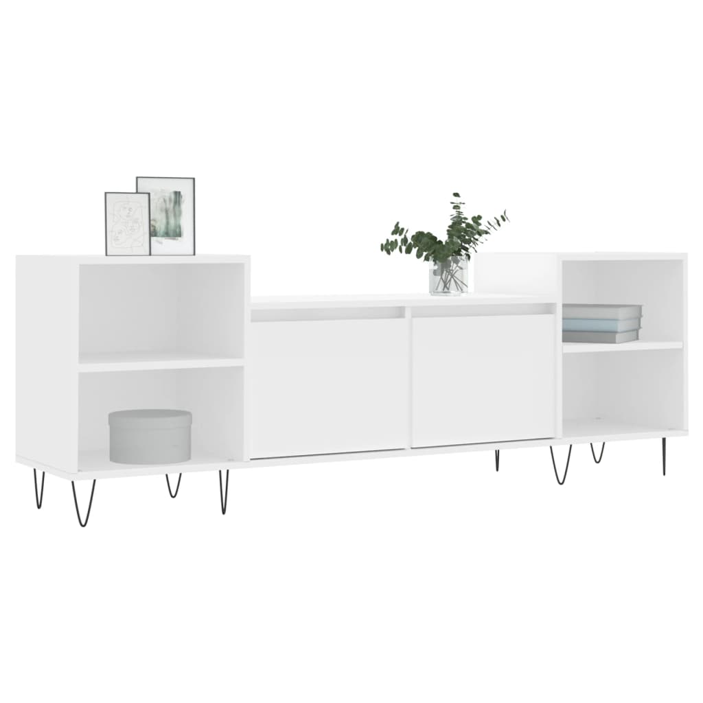 TV-skab Hvid 160x35x55 cm Træ Materiale