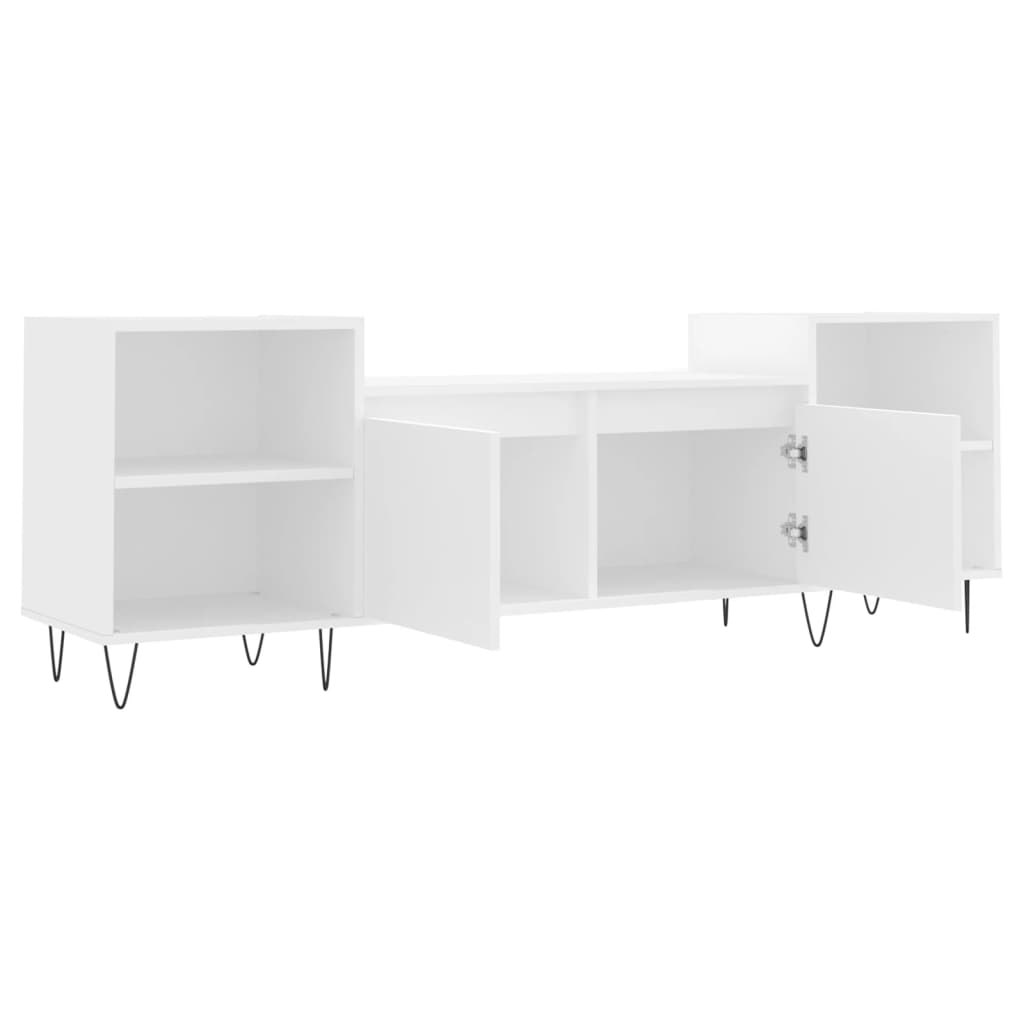 TV-skab Hvid 160x35x55 cm Træ Materiale
