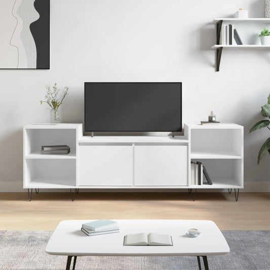 TV-skab Hvid 160x35x55 cm Træ Materiale