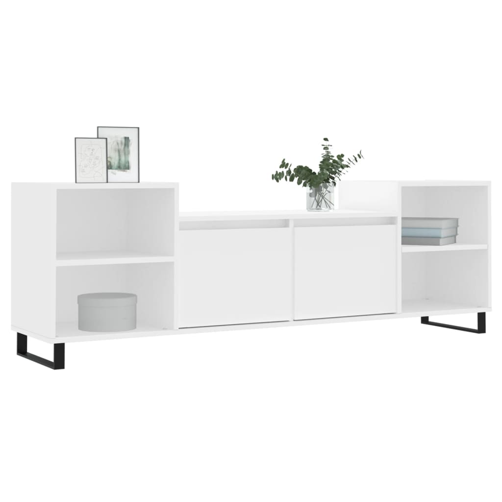 TV-skab Hvid 160x35x55 cm Træ Materiale