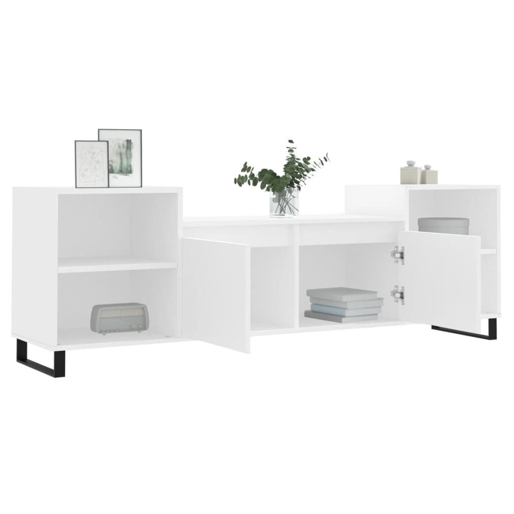 TV-skab Hvid 160x35x55 cm Træ Materiale