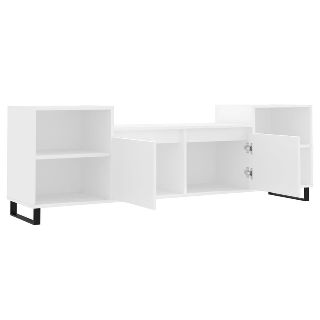 TV-skab Hvid 160x35x55 cm Træ Materiale