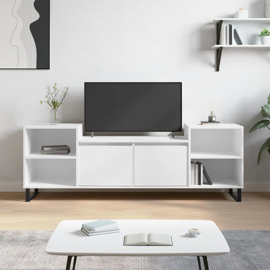 TV-skab Hvid 160x35x55 cm Træ Materiale