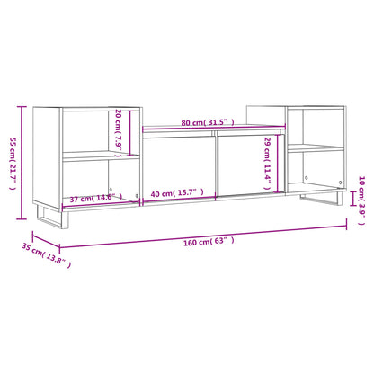 TV-Schrank Schwarz 160x35x55 cm Holzwerkstoff