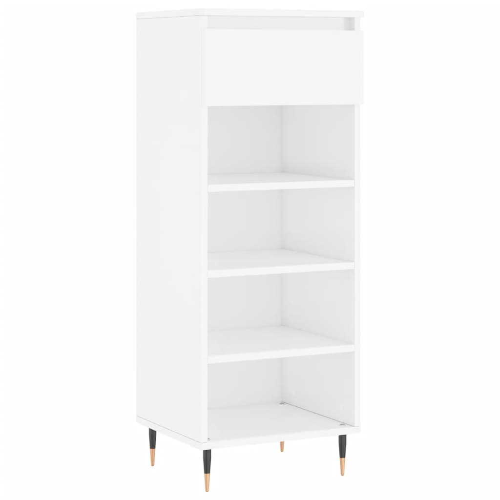 Schuhschrank Hochglanz-Weiß 40x36x105 cm Holzwerkstoff