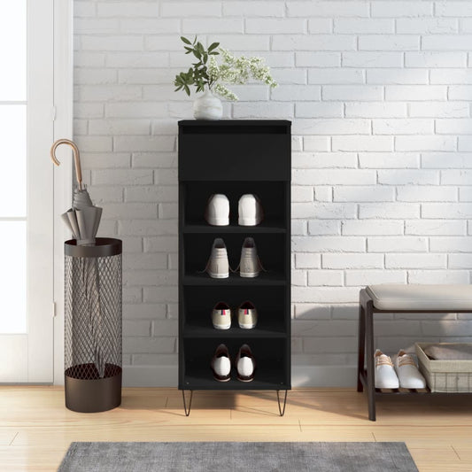 Schuhschrank Schwarz 40x36x105 cm Holzwerkstoff