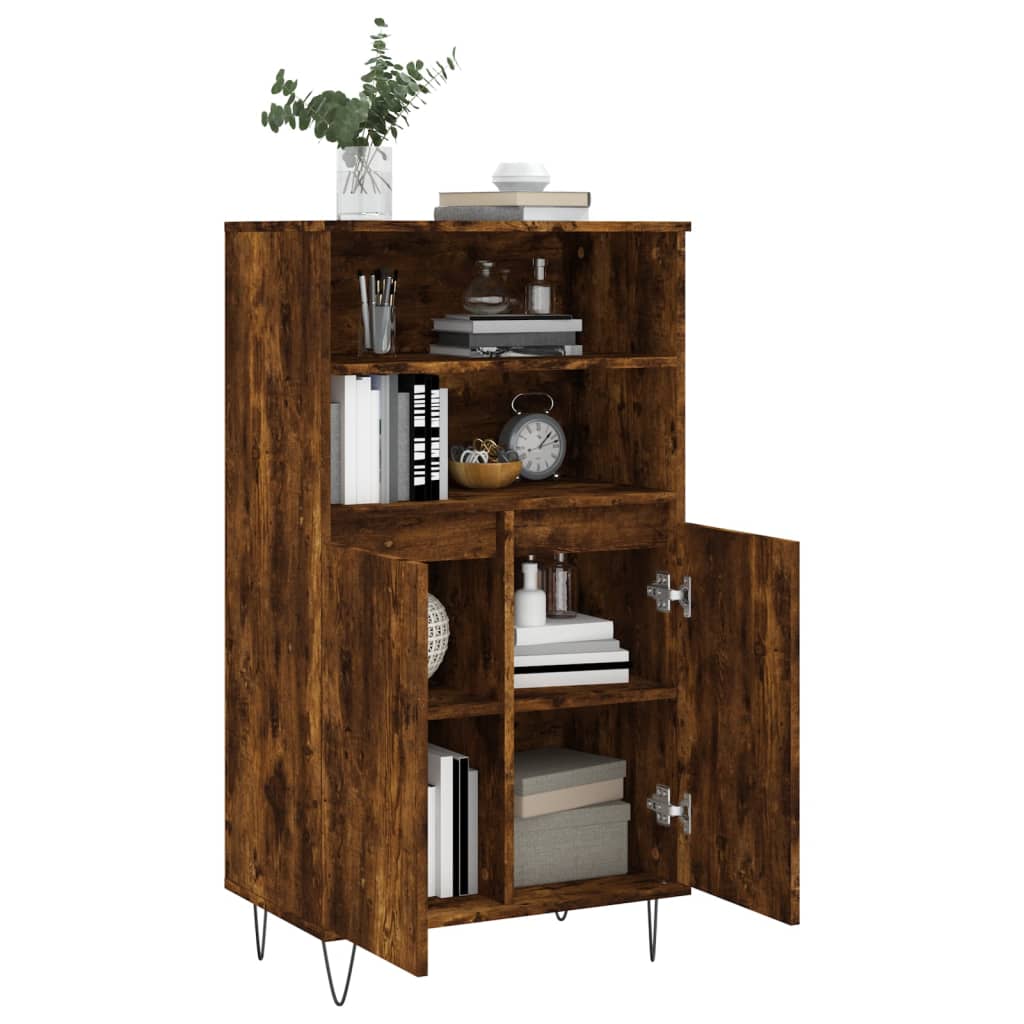 Highboard Räuchereiche 60x36x110 cm Holzwerkstoff