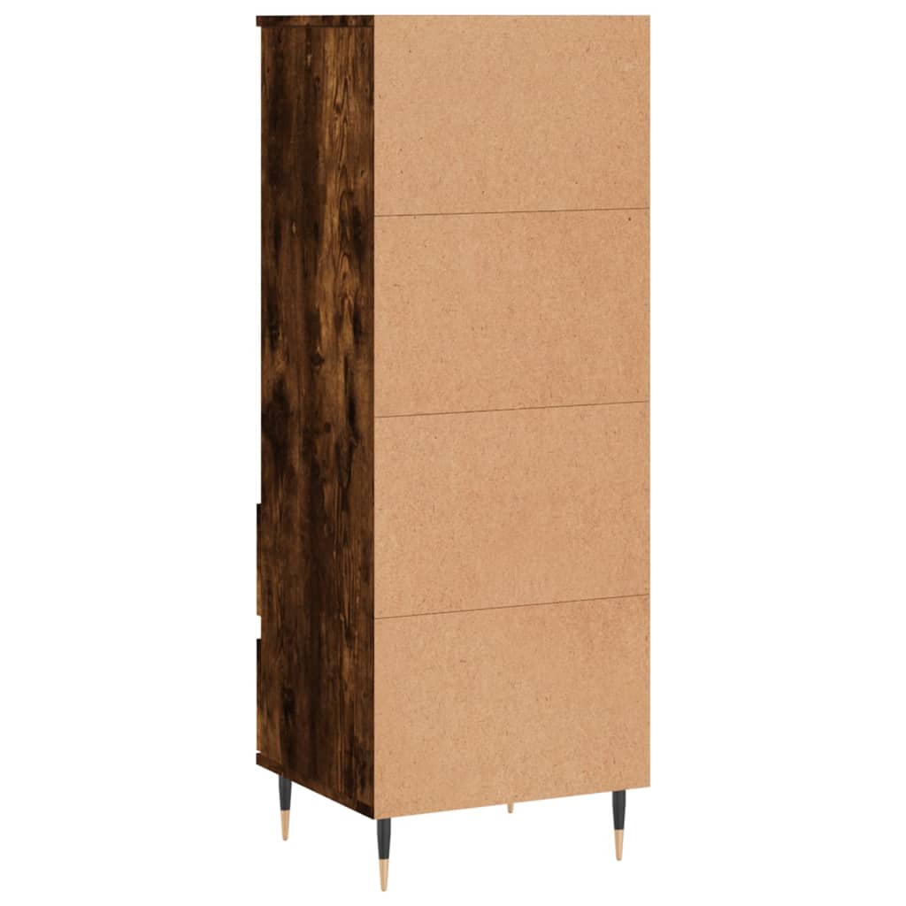 Highboard Räuchereiche 40x36x110 cm Holzwerkstoff