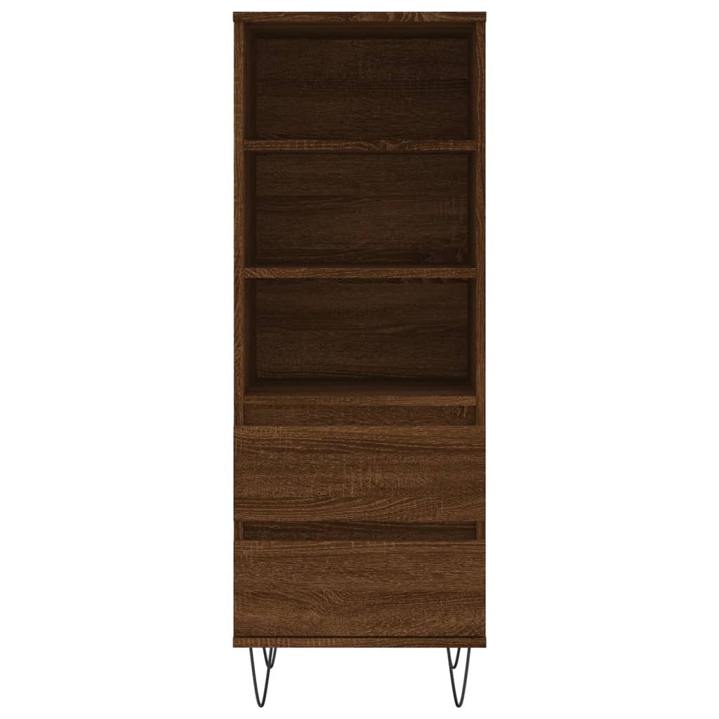 Highboard Braun Eichen-Optik 40x36x110 cm Holzwerkstoff