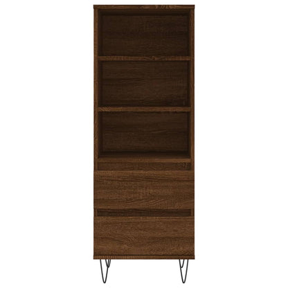 Highboard Braun Eichen-Optik 40x36x110 cm Holzwerkstoff