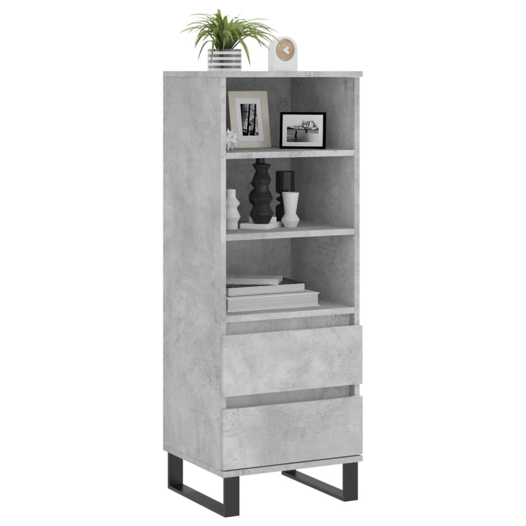 Highboard Betongrau 40x36x110 cm Holzwerkstoff