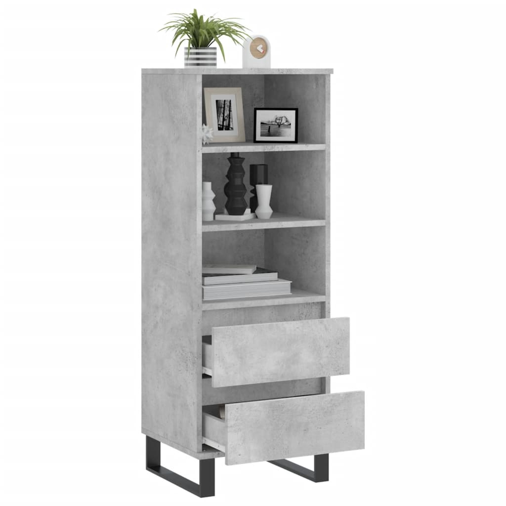 Highboard Betongrau 40x36x110 cm Holzwerkstoff