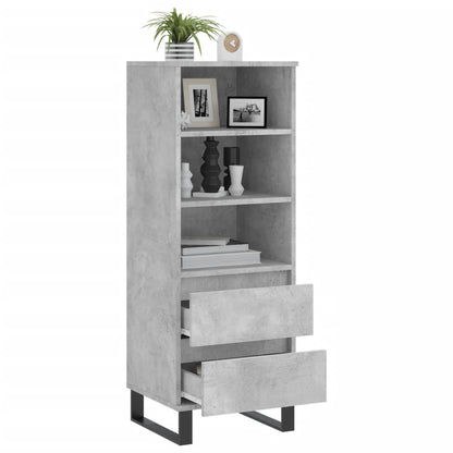 Highboard Betongrau 40x36x110 cm Holzwerkstoff