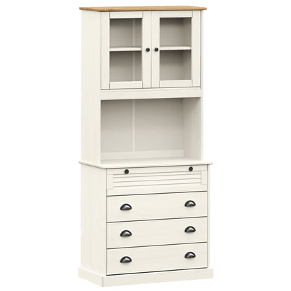 Highboard VIGO Weiß 80x40x176 cm Massivholz Kiefer