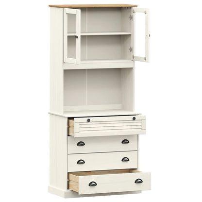 Highboard VIGO Weiß 80x40x176 cm Massivholz Kiefer