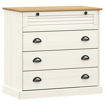 Highboard VIGO Weiß 80x40x176 cm Massivholz Kiefer