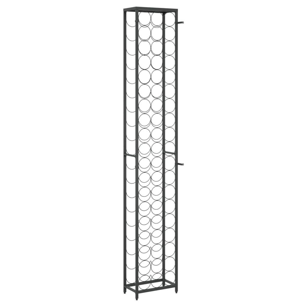 Weinregal für 57 Flaschen Schwarz 34x18x200 cm Schmiedeeisen