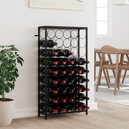 Weinregal für 45 Flaschen Schwarz 54x18x100 cm Schmiedeeisen