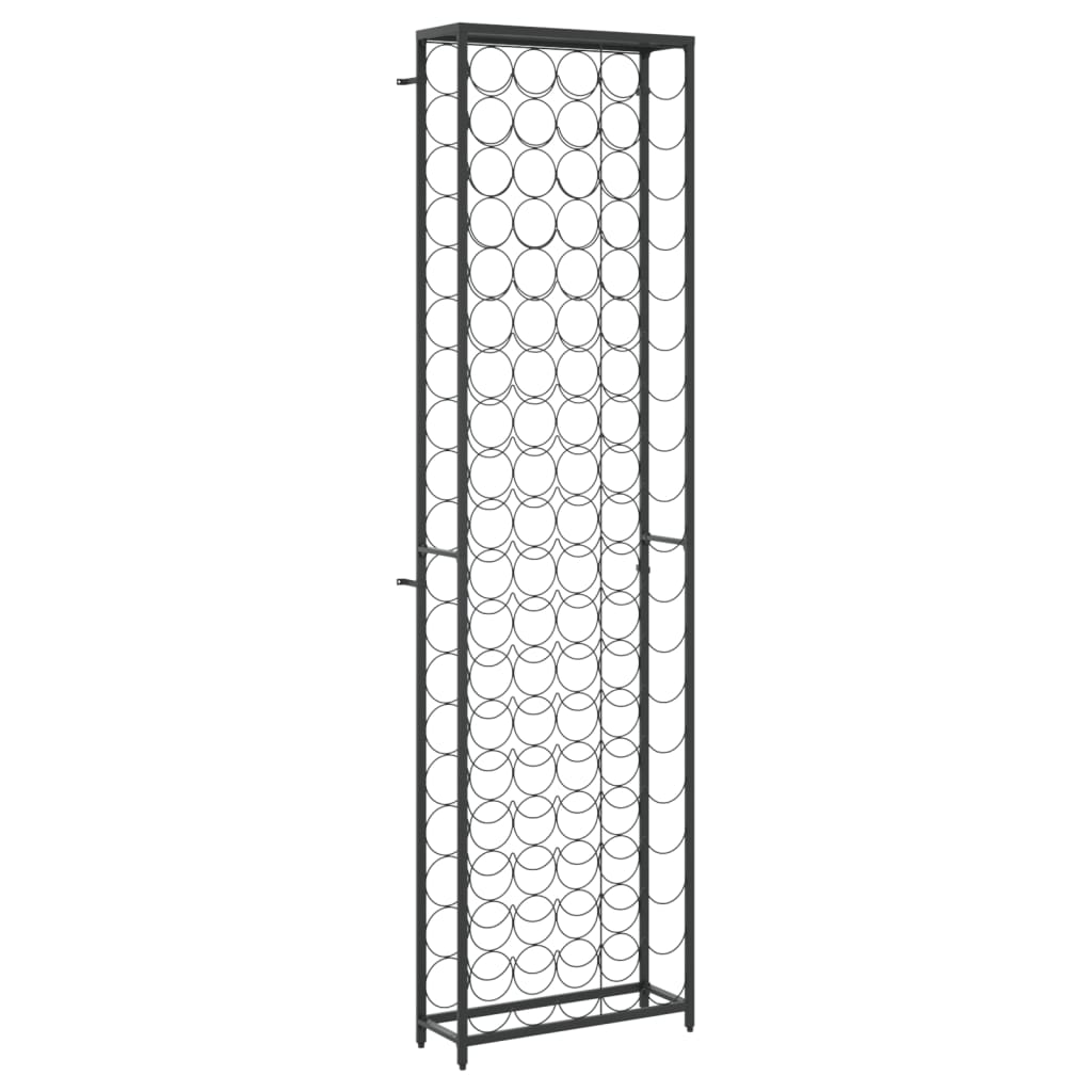 Weinregal für 95 Flaschen Schwarz 54x18x200 cm Schmiedeeisen