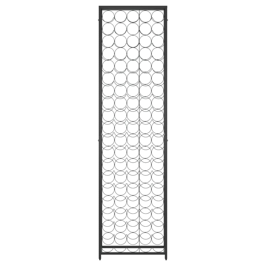 Weinregal für 95 Flaschen Schwarz 54x18x200 cm Schmiedeeisen