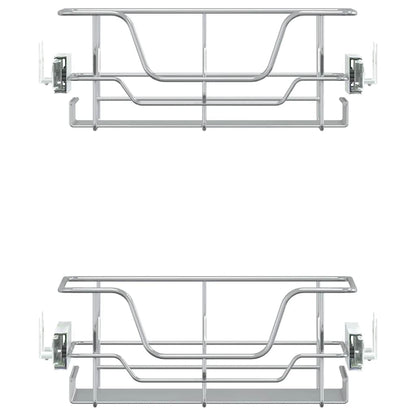 Küchen-Drahtkörbe 2 Stk. Ausziehbar Silbern 45 cm